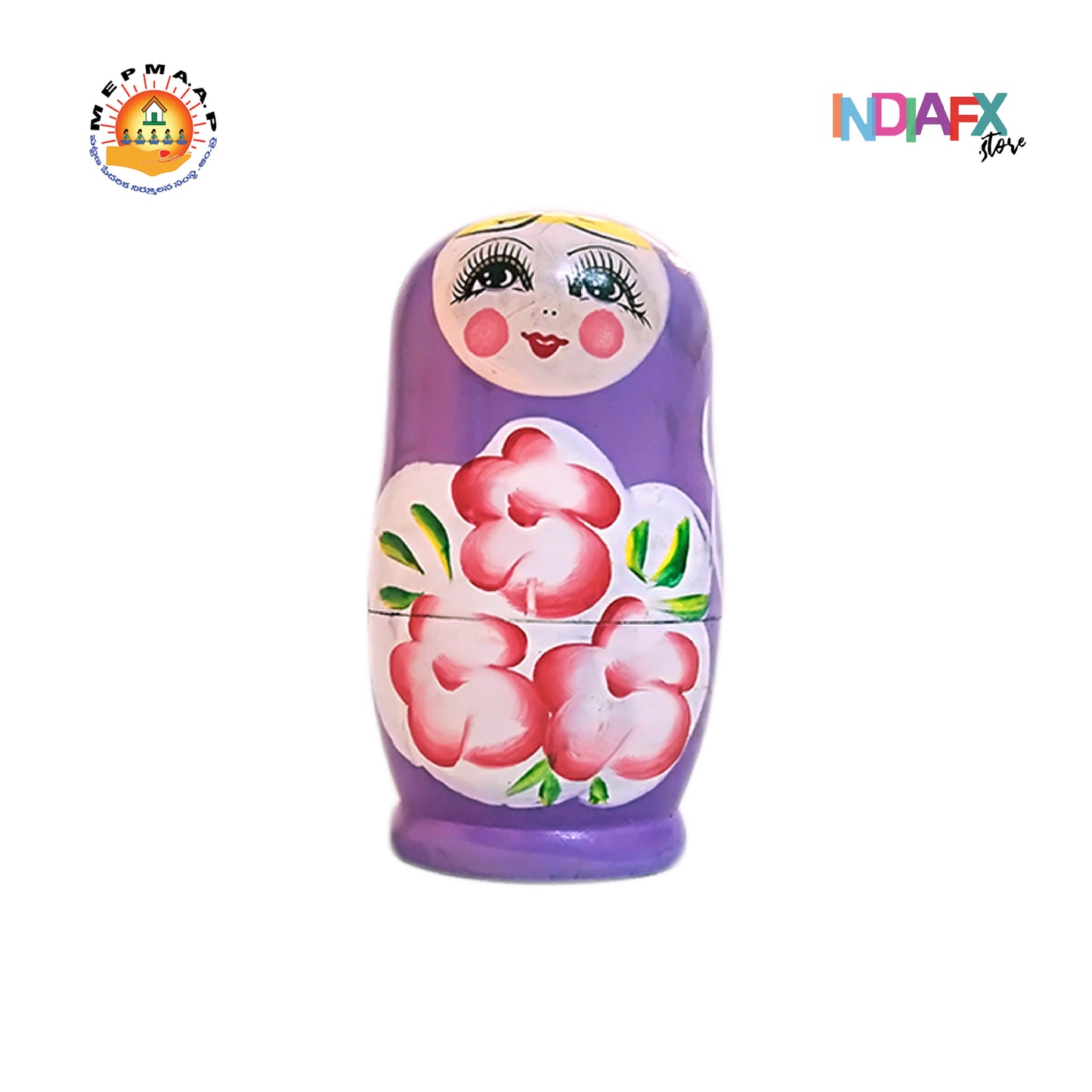 Fine Craft Indian Wooden Hand Painted Russian Matryoshka Stacking Doll