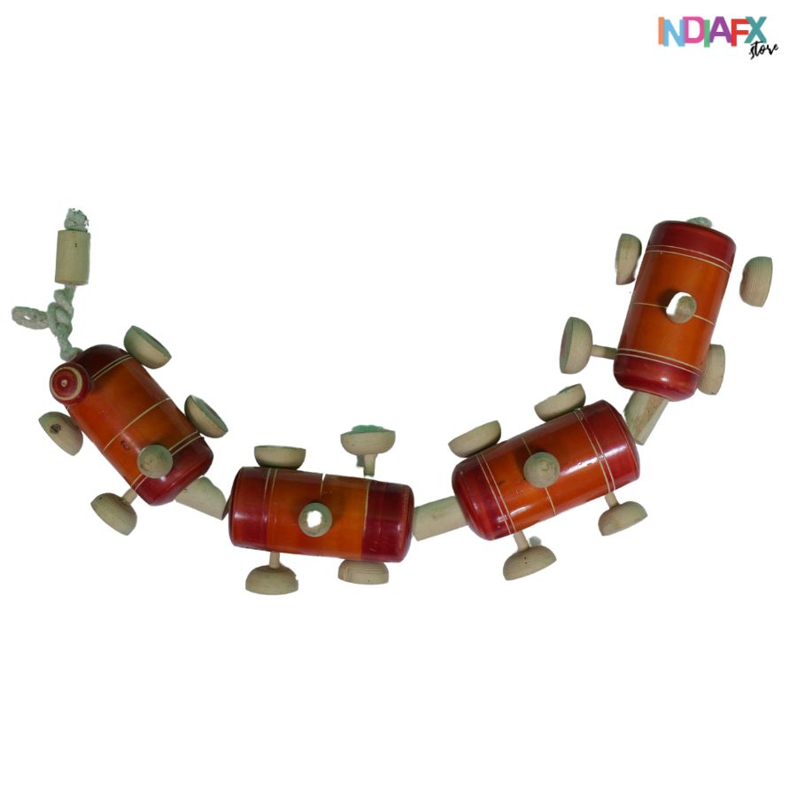 IndiaFx Handcrafted Etikoppaka Train Showpiece Toy