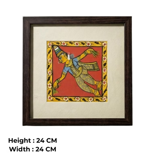 Handpainted Cheriyal Folk Art Frame Traditional Village Scene Decor