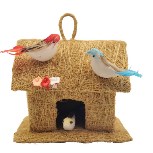 Rustic Coconut Coir Bird House