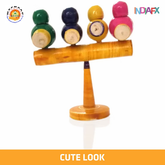 Etikoppaka Special 4 Birds Showpiece Wooden Toy Handmade By APMEPM