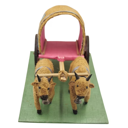 Coconut Coir Bullock Cart Handmade Rustic Decor