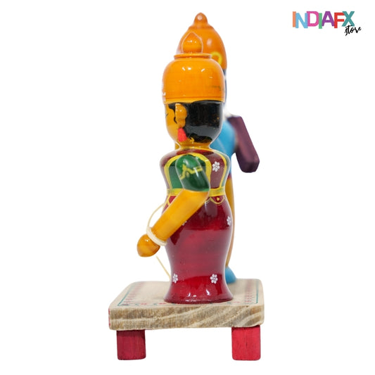 Handcrafted Rama & Seetha Love Vibes Idol (Etikoppaka Art)