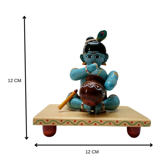 Indiafx Hand Crafted - Etikoppaka Wooden Sri Krishna