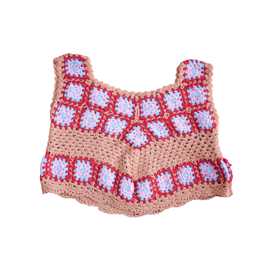 Handmade Crochet Women Jacket Boho Granny Square Shrug