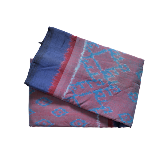 Pochampally Ikat Cotton Saree | Geometric Pattern