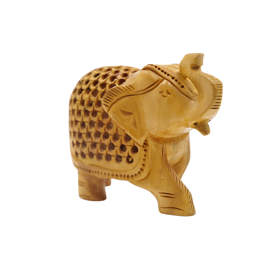 Wooden Elephant with Small Elephant Inside Unique Handmade Decor
