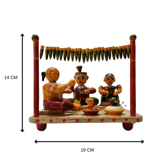 Indiafx Hand Crafted - Etikoppaka Toy - Beautiful Marriage Mandapam