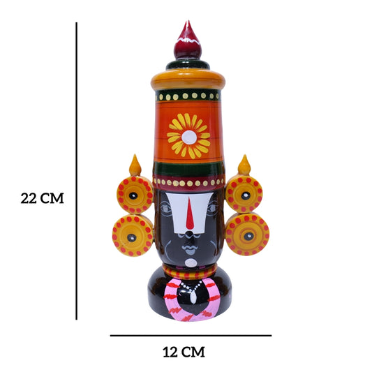 Handcrafted Etikoppka Venkateshwara Swamy Shanka Chakra | 22 CM