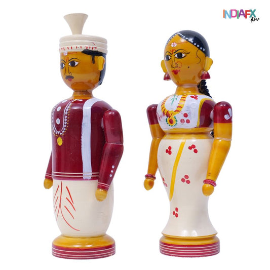 Handcrafted Etikoppka Bride Groom Pair | 17 CM