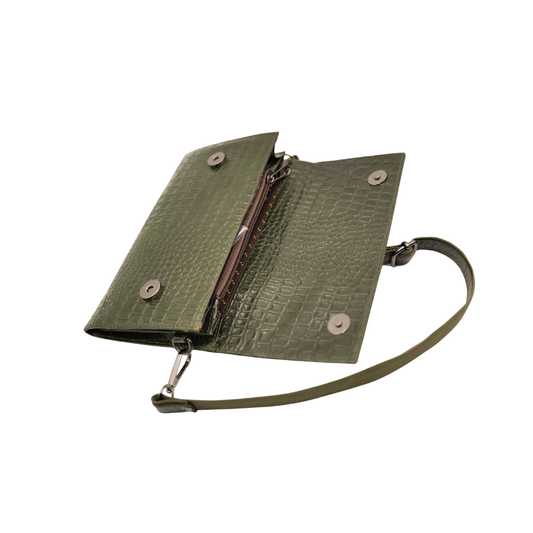 Premium Green Crossbody Handbag Trendy Textured Design