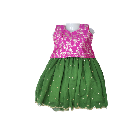 Banaras Handcrafted Kids Frock Traditional Banarasi Dress (1β9 Years)