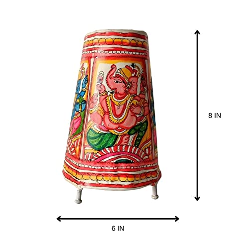 🌿 Goat Leather Lamp | Handcrafted & Colorful | 8 Inch 🌟