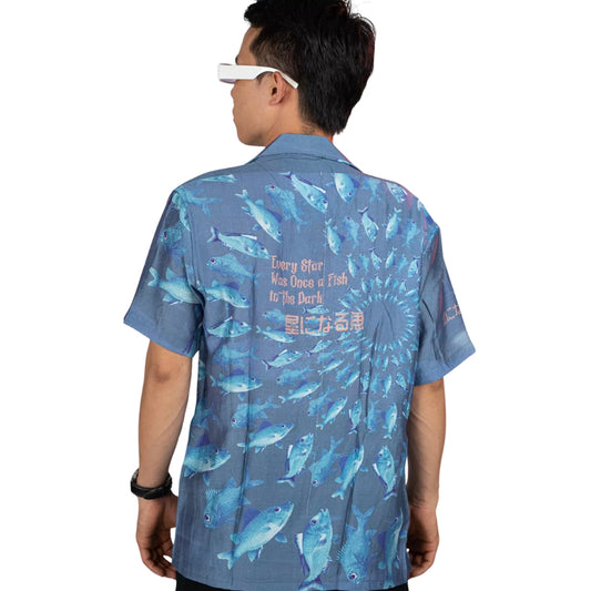 Starforya Fish Spiral Shirt โ Ocean Blue Mood