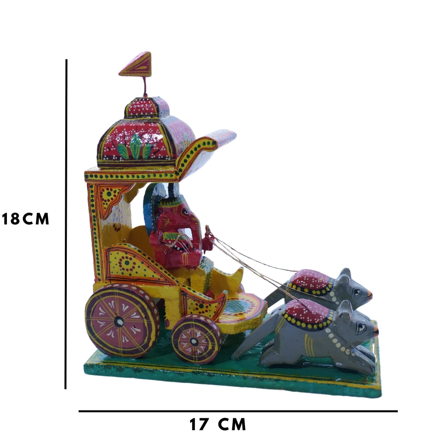 Handmade Kondapalli Ganapati Ratham Showpiece For Home Decor