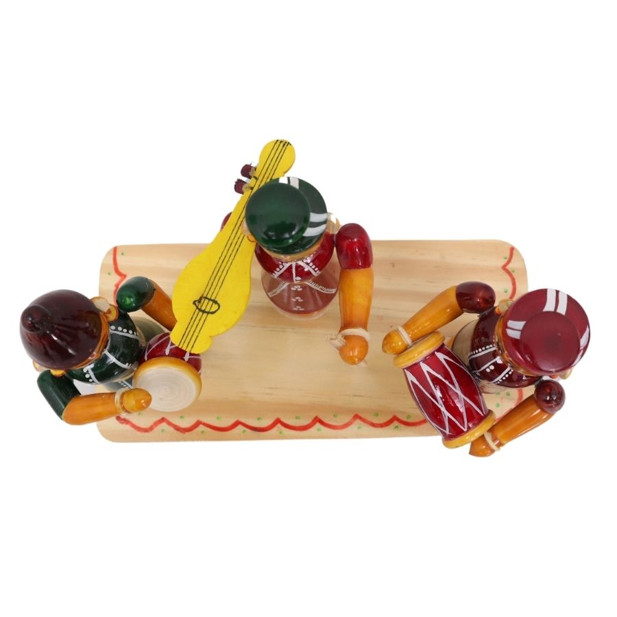 IndiaFx Handcrafted Etikoppaka Burrakatha Set | 22 CM