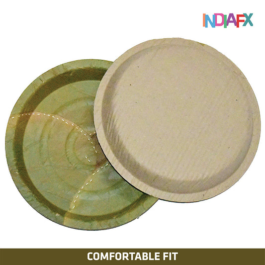 Green Leaf Disposable Plates11.5Inches Size, One Side Leaves, Pack of 10 Pieces)