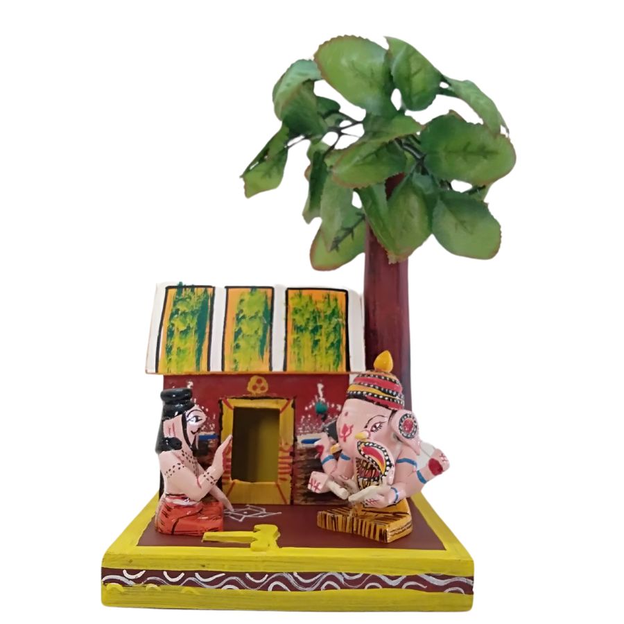 Handmade Kondapalli Ganapati and Muni Rishi Showpiece For Home Decor