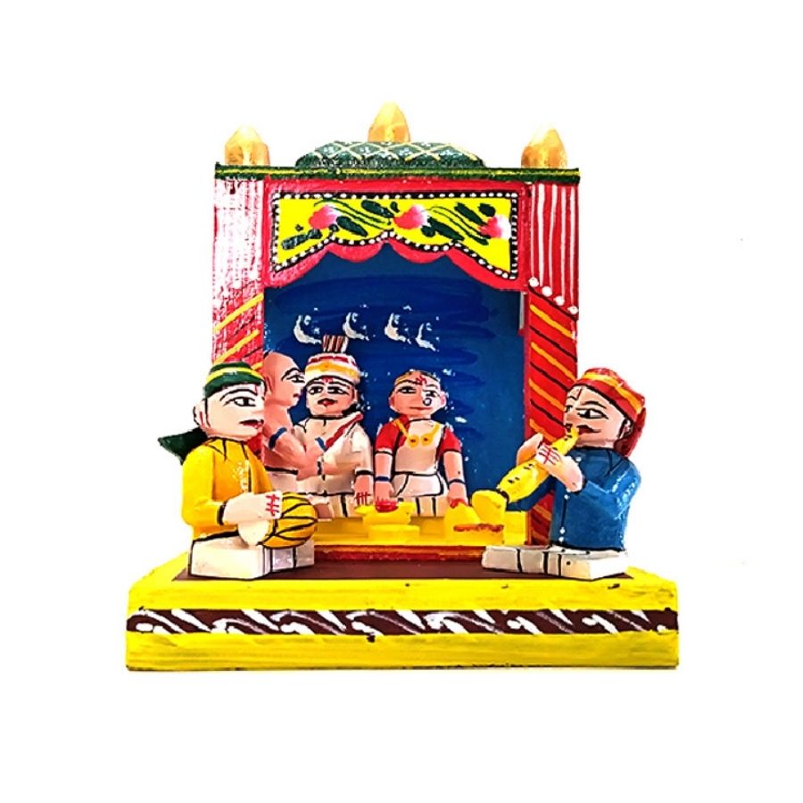 Indiafx Hand Crafted - Kondapalli Toy - Beautiful Marriage Mandapam