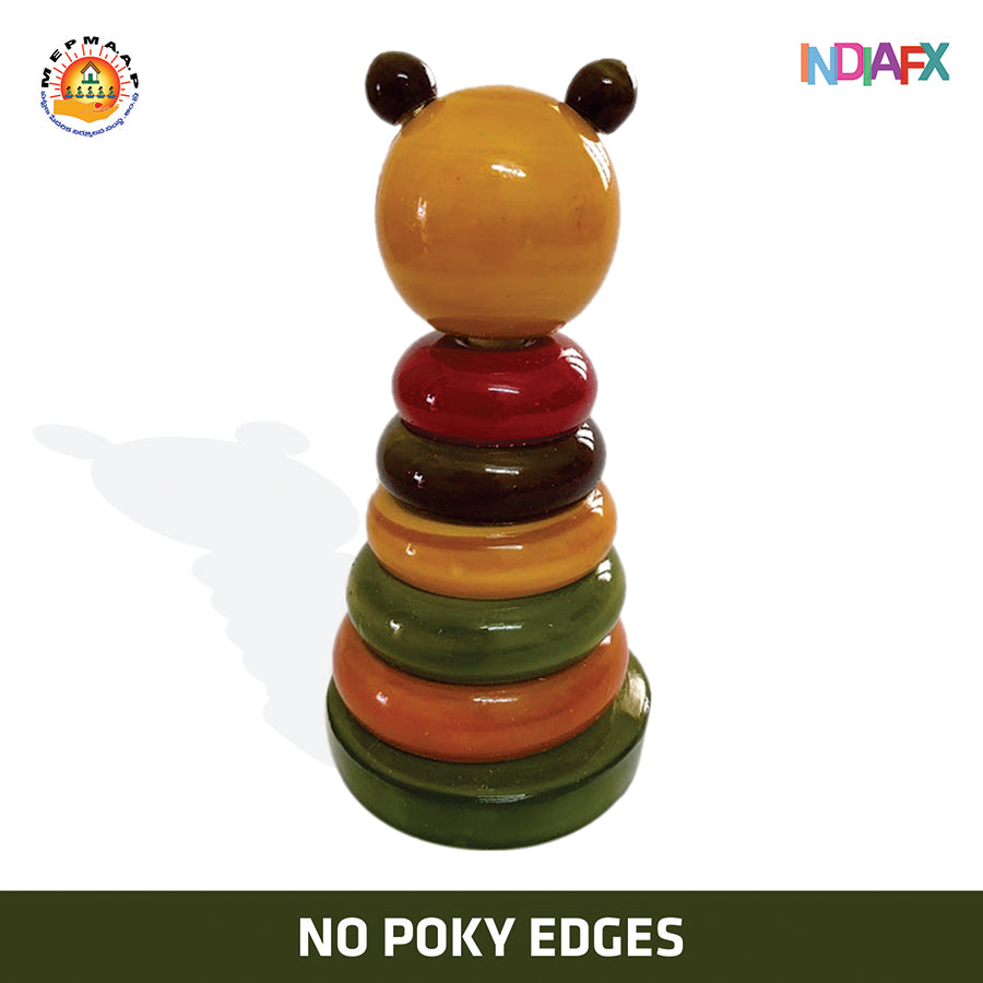 Etikoppaka Wooden Rainbow Stacking Rings Game Handmade By APMEPMA