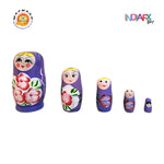 Fine Craft Indian Wooden Hand Painted Russian Matryoshka Stacking Doll