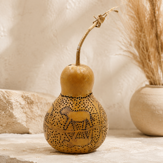 Natural Bottle Gourd Lamp Rustic Ambient Light Decor