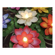 Lotus Flower Floating Diya Set with Water Sensor (Set of 6)