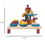 IndiaFx Handcrafted Etikoppaka Men Vegetable Selling Showpiece Toy