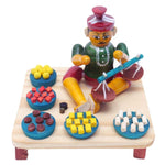 IndiaFx Handcrafted Etikoppaka Men Vegetable Selling Showpiece Toy