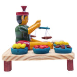 IndiaFx Handcrafted Etikoppaka Men Vegetable Selling Showpiece Toy