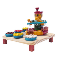 IndiaFx Handcrafted Etikoppaka Men Vegetable Selling Showpiece Toy