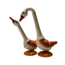 Indiafx Hand Crafted - Etikoppaka Toy - Beautiful Swan Pair For Home Decor