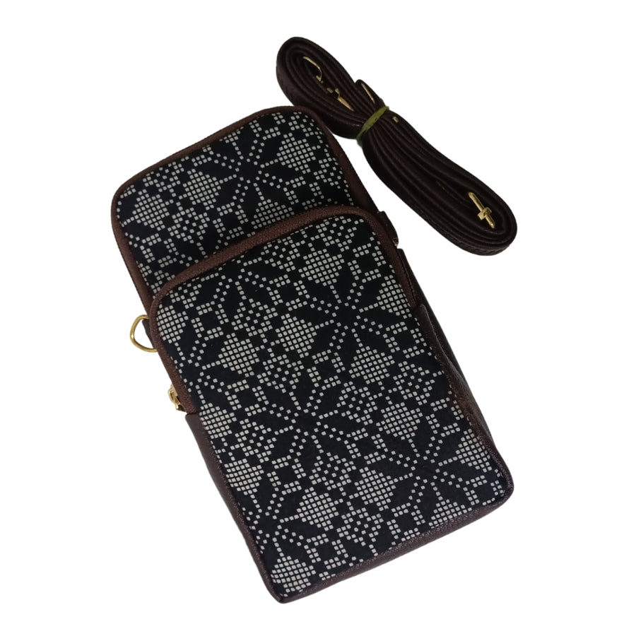 Ikkat Printed Cell Phone Sling Bag