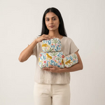 Floral Printed Pouch Set Cute Travel & Storage Bags
