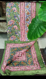 Jaipuri Rajai  Block printed cotton ( Kapas) mulmul Reversible double Rajai