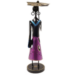 Handmade Metal Lady Figurine Artistic Home Decor Piece