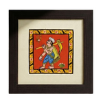 Handpainted Cheriyal Folk Art Frame Traditional Village Scene Decor
