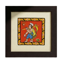 Handpainted Cheriyal Folk Art Frame Traditional Village Scene Decor