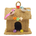 Coconut Coir Bird House Rustic Hanging Charm