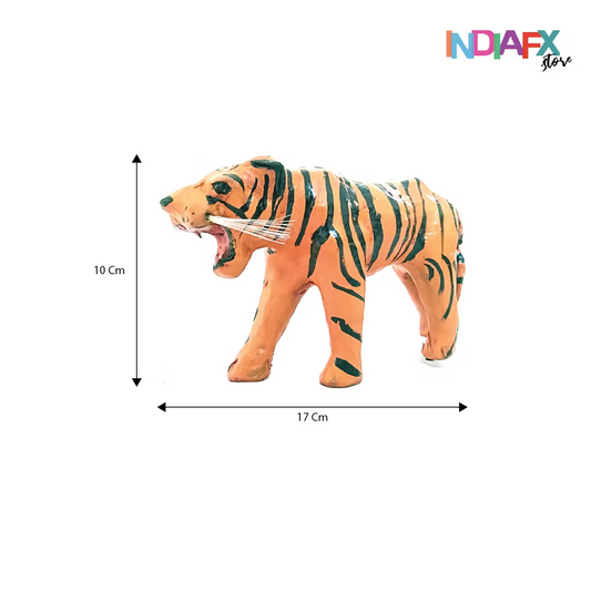Handcrafted Round Edge Tiger Toy is Made by women Artisan of AP