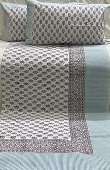 Handblock Bedsheet with 2 Pillow Covers | 10 ft x 10 ft