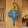 Handpainted Cheriyal Ganesha Faces Traditional Art Decor Set