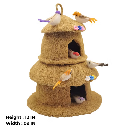 Coir Bird Nest Hanging Nature-Inspired Balcony Decor
