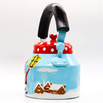 Handpainted Christmas Theme Designer Aluminium Kettle for Tea/Coffee Lovers