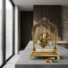 Rare Brass Ganesha Uyyala Idol 800-Year Pembarthy Craft | Temple Style Handmade