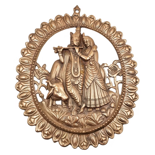 Radha Krishna Circular Wall Hanging  Spiritual Decor for Harmony