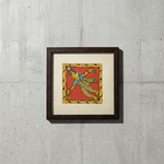 Handpainted Cheriyal Folk Art Frame Traditional Village Scene Decor