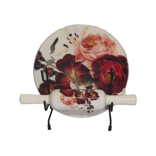 Design Chakla Belan Set | Marble with porcelain enamel Print finish