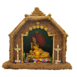 Handmade Coir Temple House Radha Krishna Decor Piece