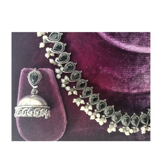 Silver Look-Alike Choker | Premium Quality | Trendy Office Wear Jewellery